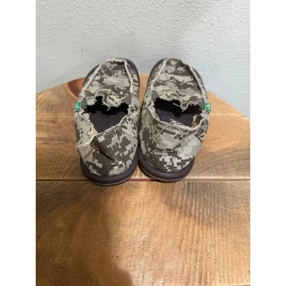 sanuk vagabond camo slip on casual shoes size 5